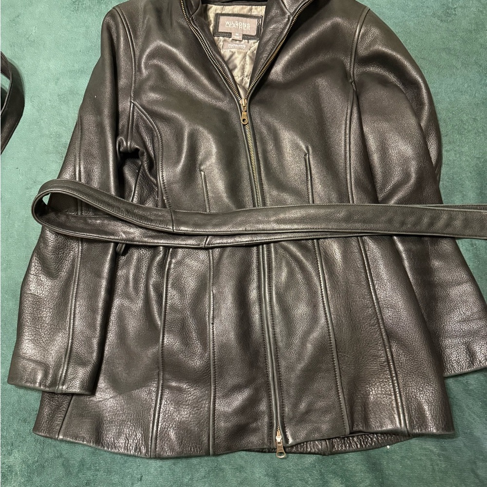 Wilsons Leather Dark Leather Jacket DID NOT FIT SO WAS NOT ABLE TO WEAR